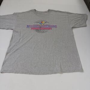 Kansas Jayhawks 2008 NCAA National Champions Men's Gray Graphic T-Shirt Chest 47